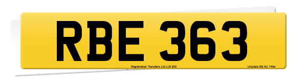 Registration number RBE 363